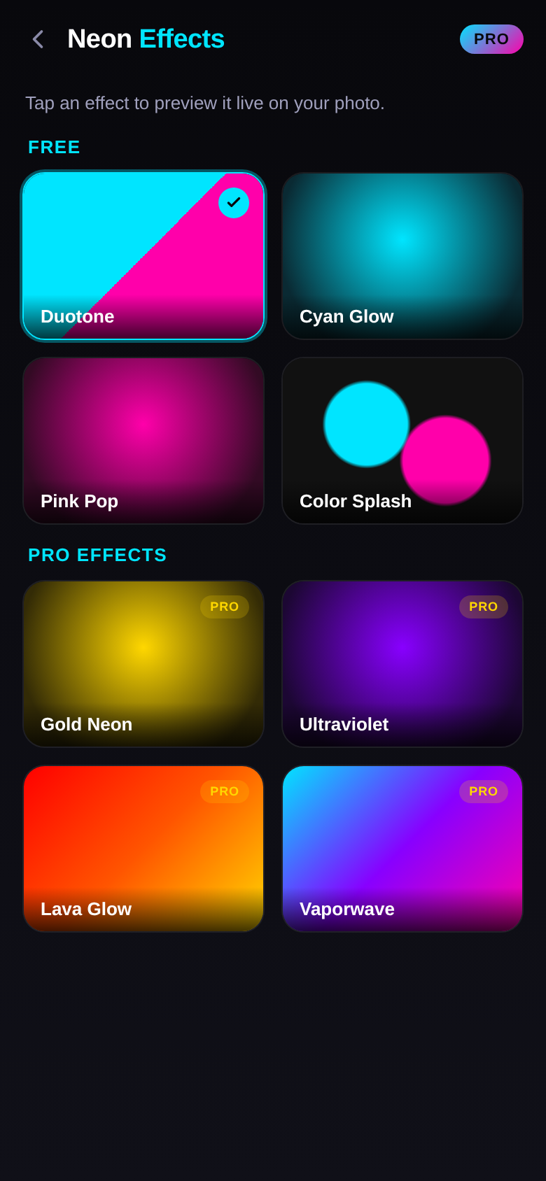 Neon effects